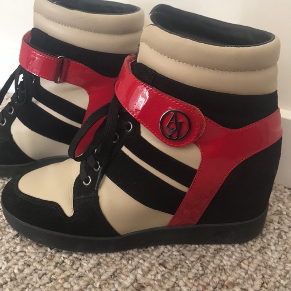 armani wedge sneakers